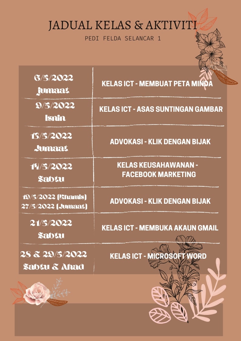 JADUAL AKTIVITI MEI